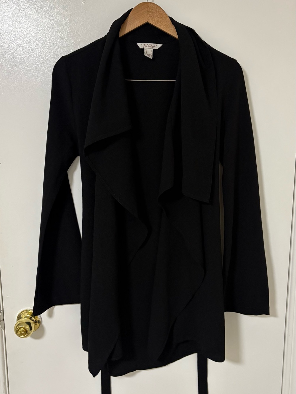 Streetwear Society Black Cascading Open-Front Jacket